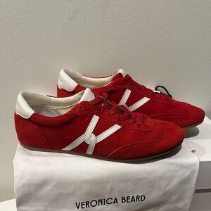 Veronica Beard Riviera Red and White Sneakers 6.5